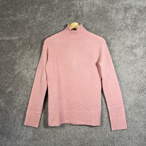 Magaschoni Women’s Small Pink 100% Cashmere Sweater Long Sleeve Mock Neck Luxury - Picture 1 of 10